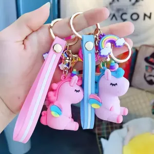 Rainbow Wings Unicorn Keychain