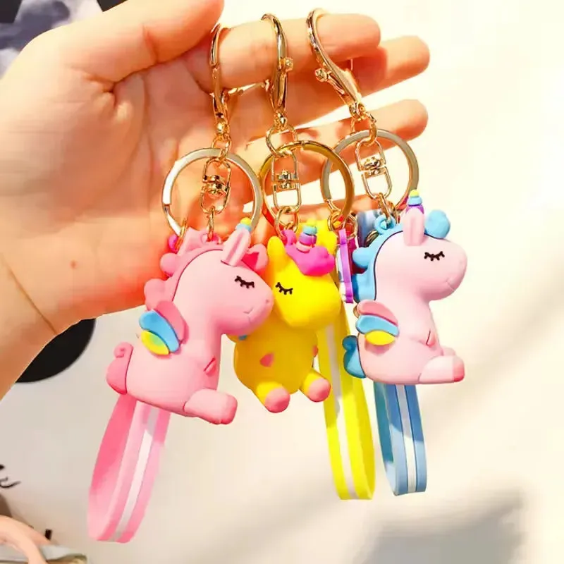 Rainbow Wings Unicorn Keychain