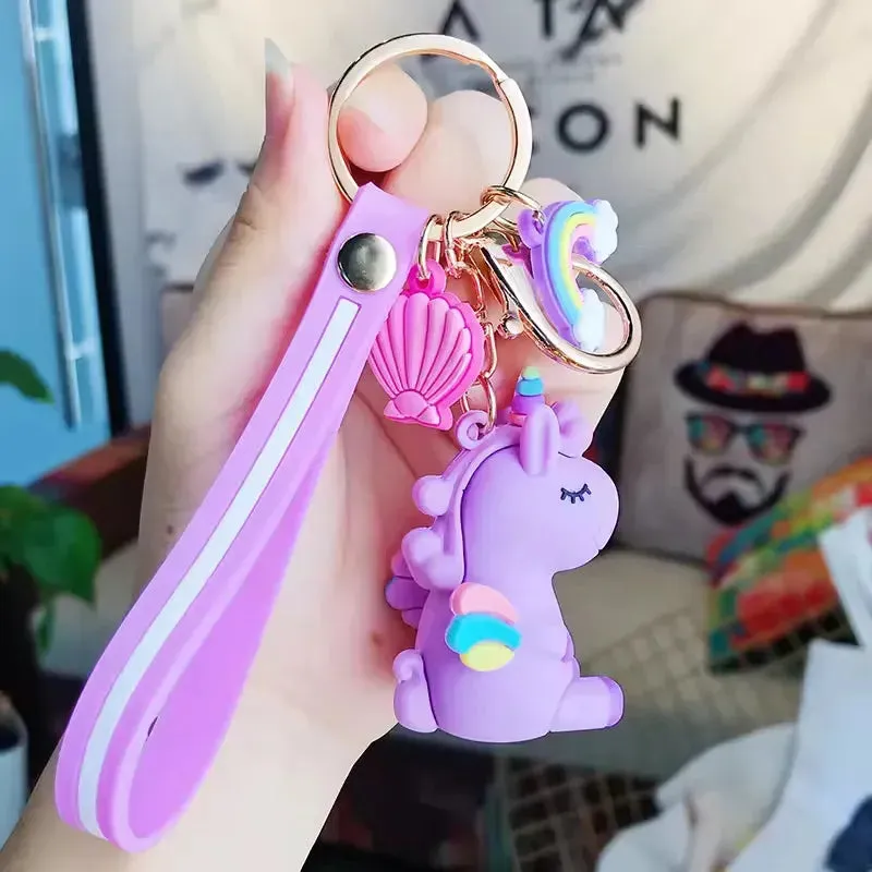 Rainbow Wings Unicorn Keychain