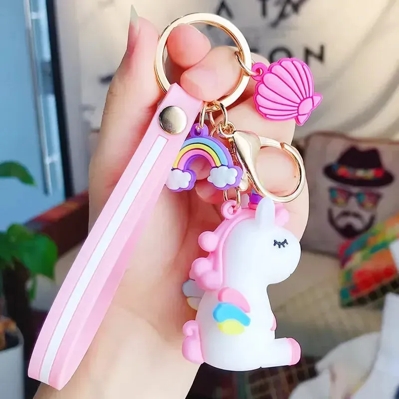 Rainbow Wings Unicorn Keychain