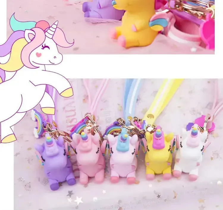 Rainbow Wings Unicorn Keychain