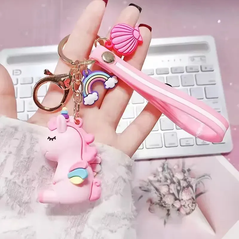 Rainbow Wings Unicorn Keychain