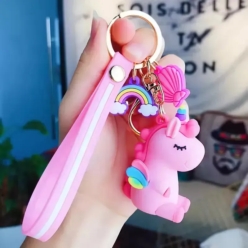 Rainbow Wings Unicorn Keychain