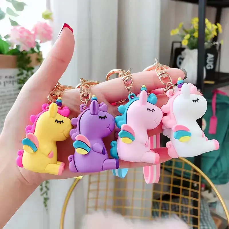 Rainbow Wings Unicorn Keychain