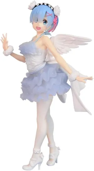 Re:0 Figure Rem Figure Statue, 16cm Remu Figures Angel Version REM Action Figures Sculpture Handmade Collectible Gifts for Fans