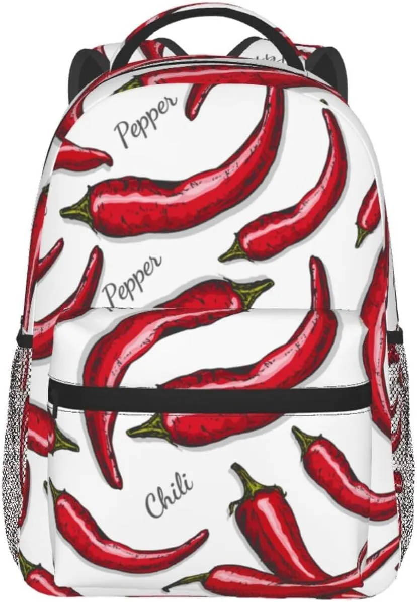 Red Chili Pepper Backpacks 15 Inch Laptop Backpack Multipurpose Double Shoulder Bag For Men Women Gifts