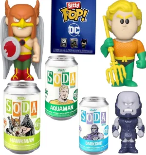 Retro Friends Rewind Figure Hawkman Justice League All Star Retro   Soda Aquaman   Darkseid & DC Bitty PoP Blind Bag - 4 Items