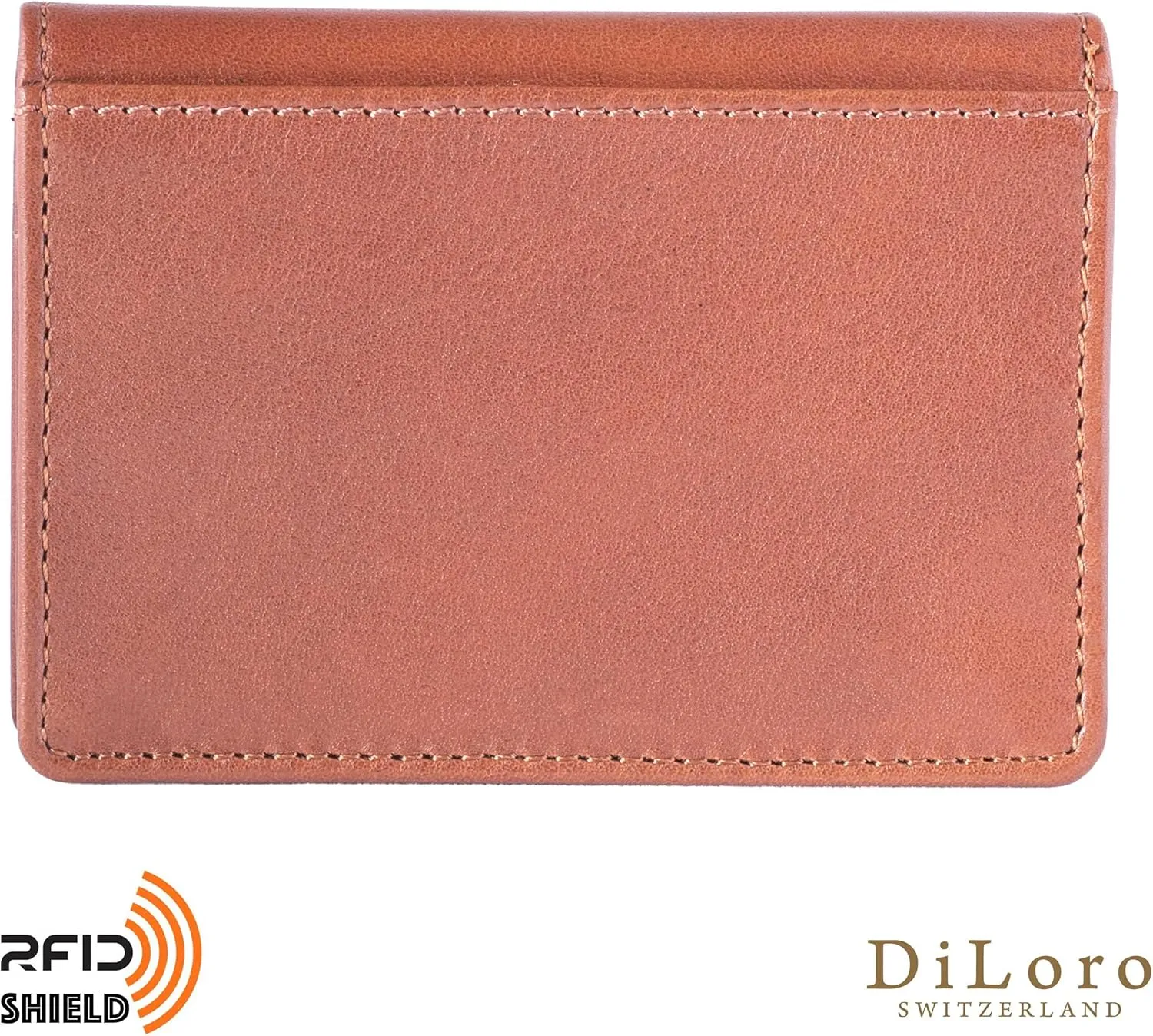 RFID Leather Wallet for Men or Women Travel Bifold Card Holder Full Grain Cow Nappa 4"x3" Expandable to 1" Thick (Bugatti Tan)