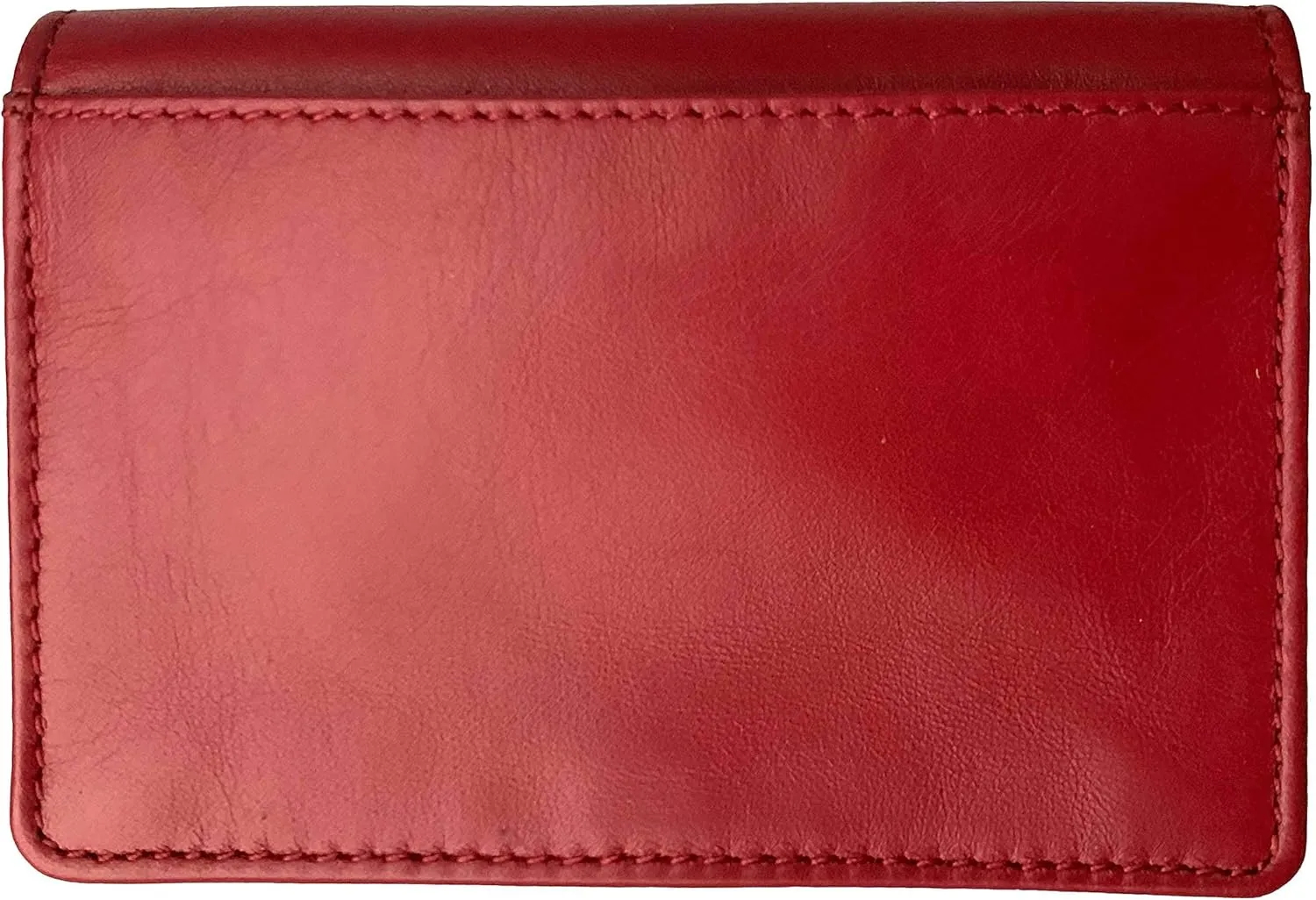 RFID Leather Wallet for Men or Women Travel Bifold Card Holder Full Grain Cow Nappa 4"x3" Expandable to 1" Thick (Red Nappa)