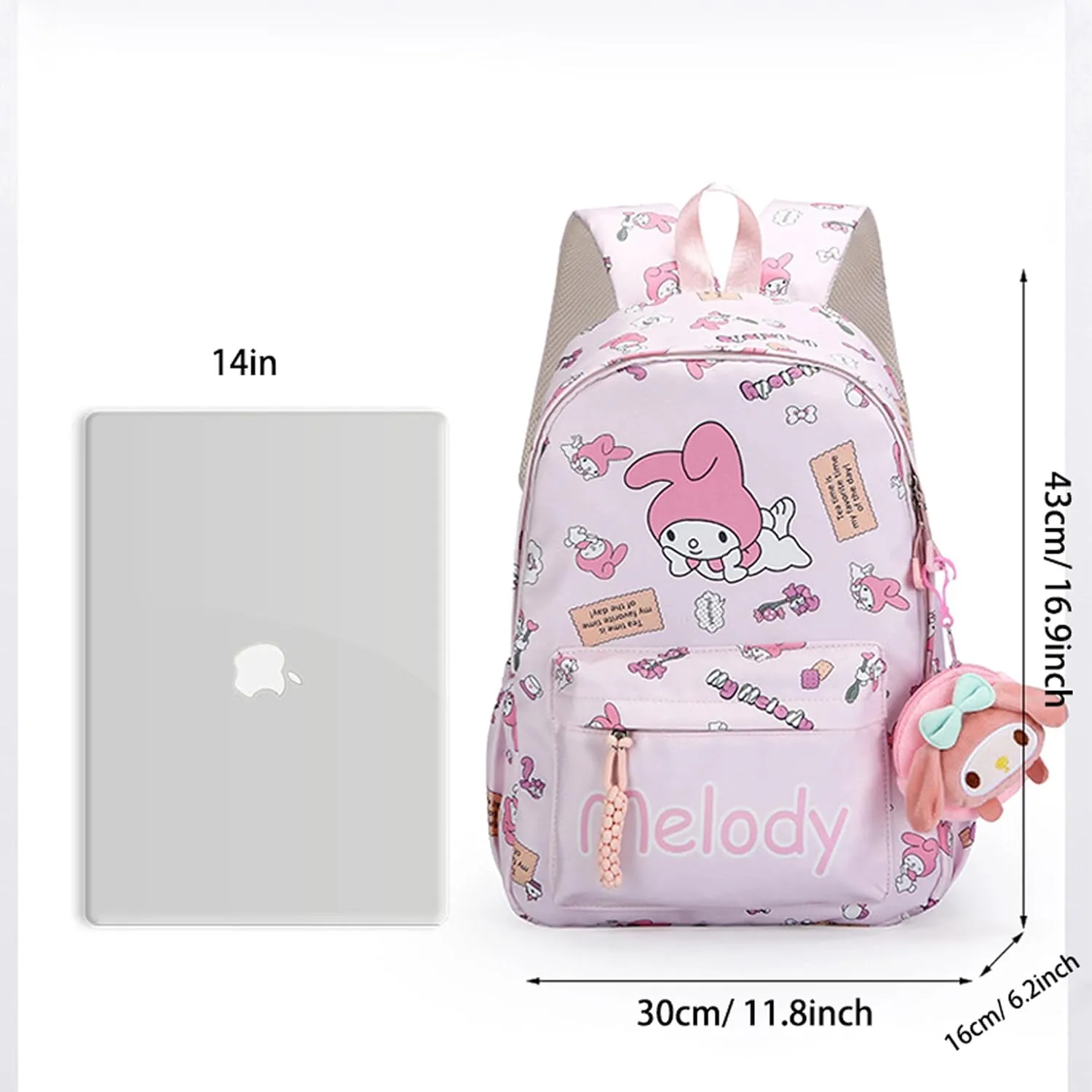 Roffatide Anime All Over Print Casual Backpack Laptop Backpack Travel Hiking Rucksack Zipper Backpack Purple
