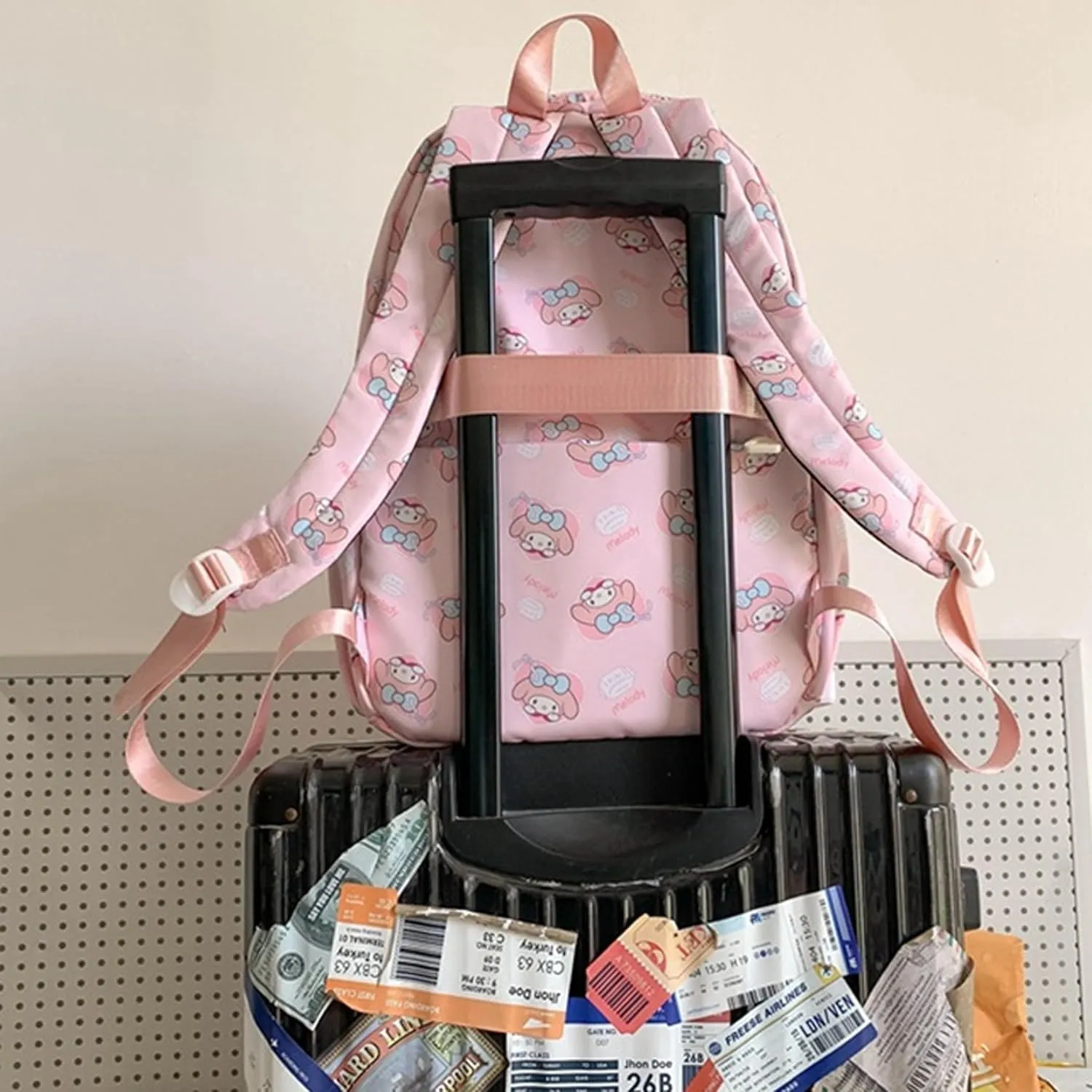 Roffatide Anime Pochacco All Over Print Casual Backpack Laptop Backpack Travel Hiking Rucksack Green