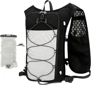 Running Backpack - Reflective Lightweight Hydration Vest | Adjustable Breathable Sports Bag with 1.5L Water Bladder for Women Outdoor Workout Riding Trekking Camping Fishing Travel