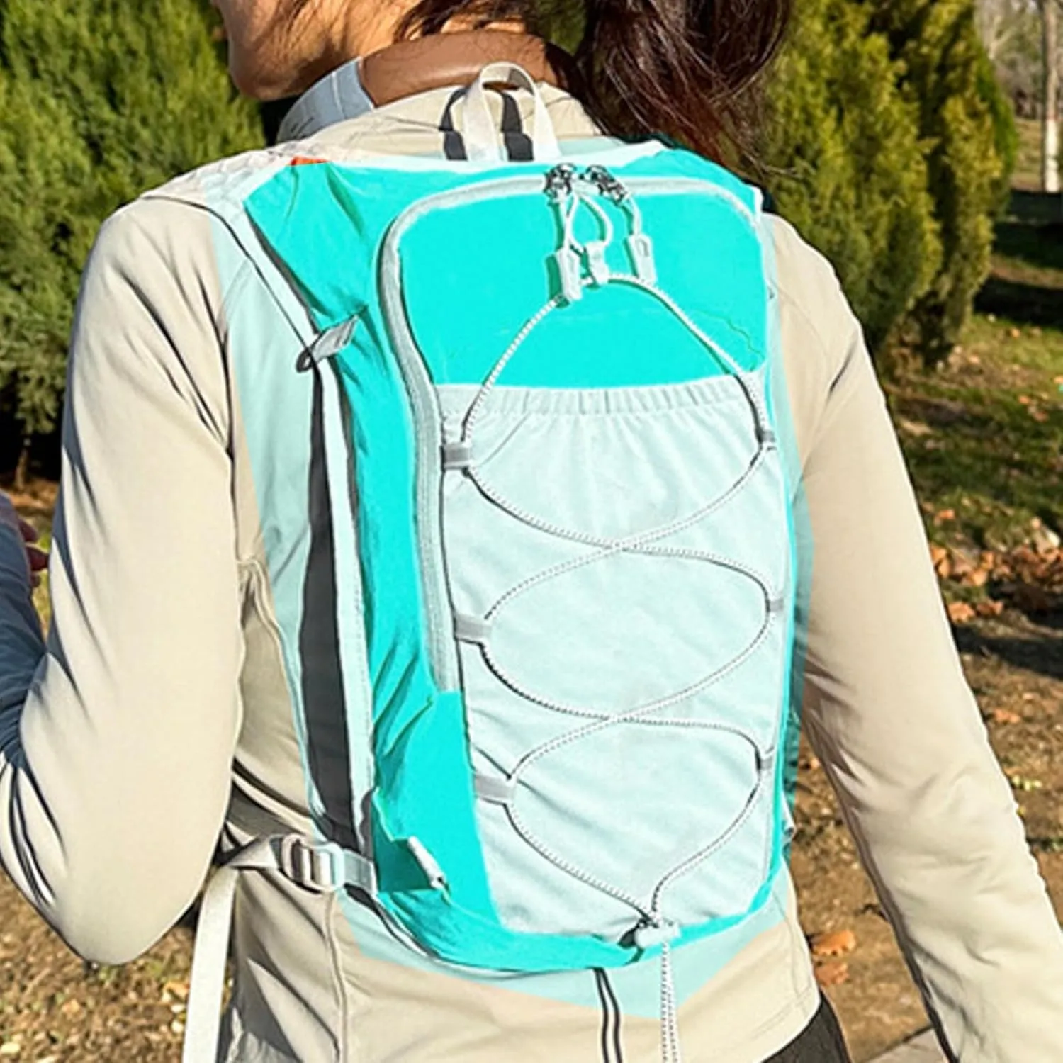 Running Backpack - Reflective Lightweight Hydration Vest | Adjustable Breathable Sports Bag with 1.5L Water Bladder for Women Outdoor Workout Riding Trekking Camping Fishing Travel