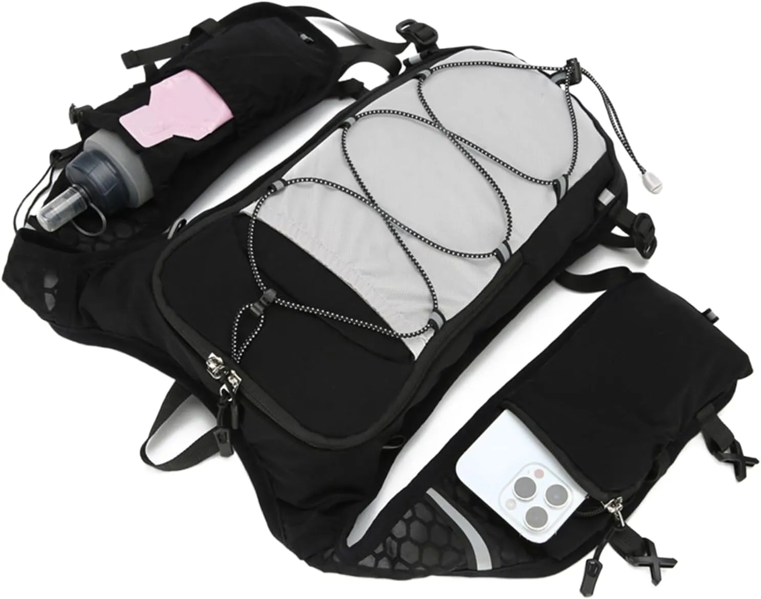 Running Backpack - Reflective Lightweight Hydration Vest | Adjustable Breathable Sports Bag with 1.5L Water Bladder for Women Outdoor Workout Riding Trekking Camping Fishing Travel
