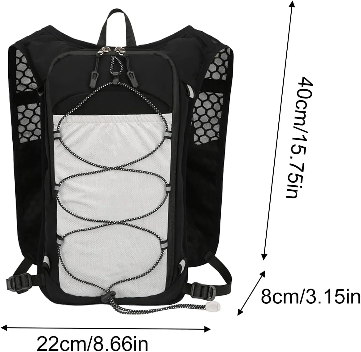 Running Backpack - Reflective Lightweight Hydration Vest | Adjustable Breathable Sports Bag with 1.5L Water Bladder for Women Outdoor Workout Riding Trekking Camping Fishing Travel