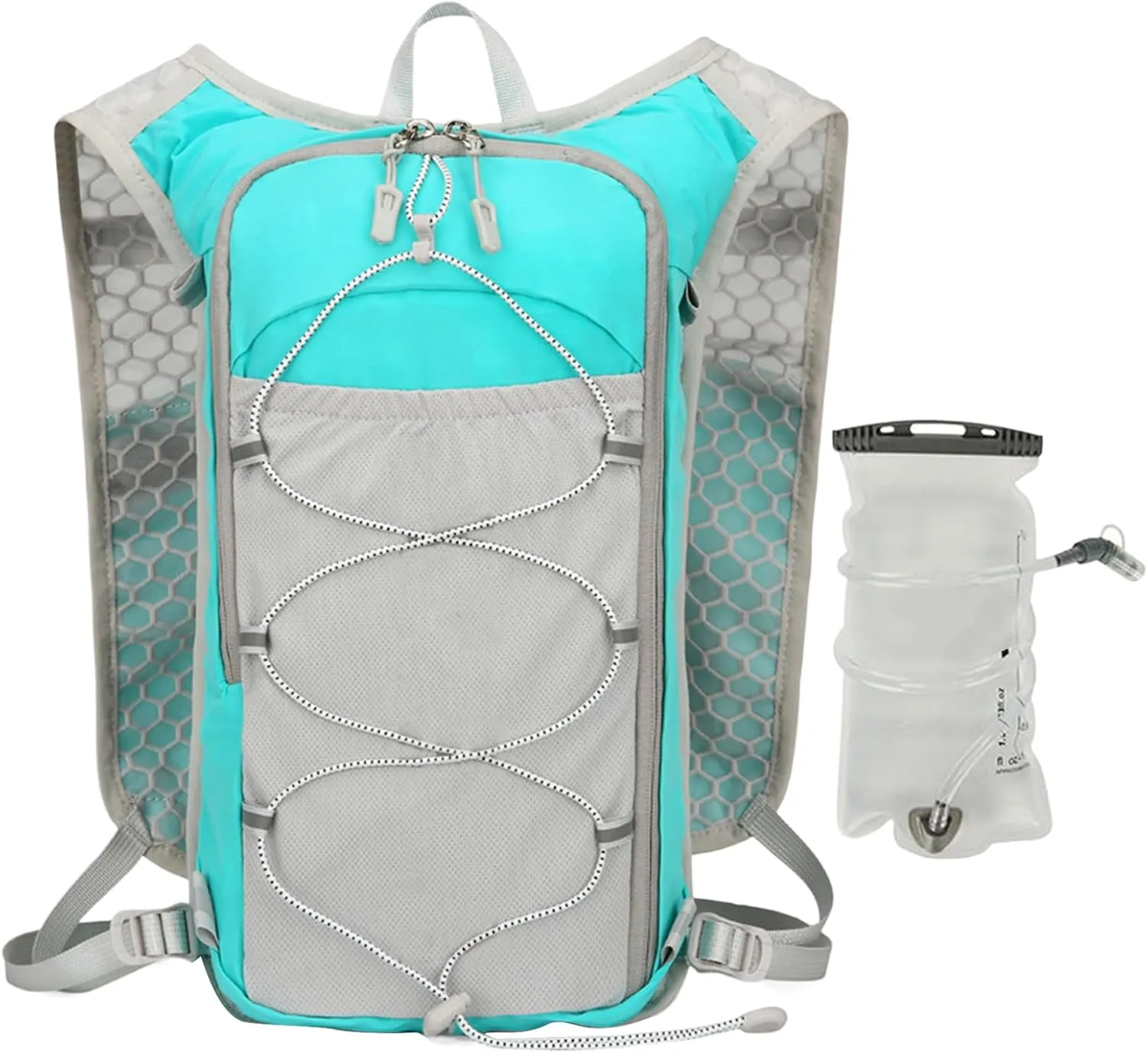 Running Backpack - Reflective Lightweight Hydration Vest | Adjustable Breathable Sports Bag with 1.5L Water Bladder for Women Outdoor Workout Riding Trekking Camping Fishing Travel