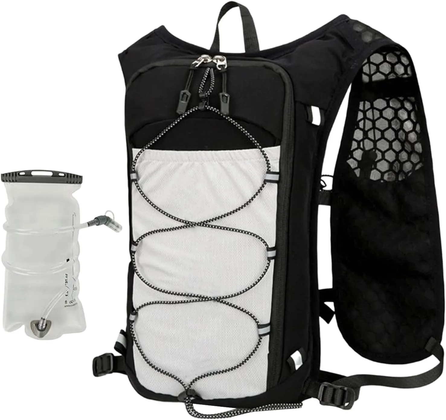 Running Backpack - Reflective Lightweight Hydration Vest | Adjustable Breathable Sports Bag with 1.5L Water Bladder for Women Outdoor Workout Riding Trekking Camping Fishing Travel