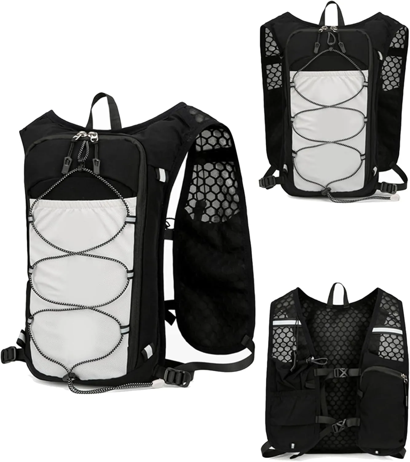 Running Backpack - Reflective Lightweight Hydration Vest | Adjustable Breathable Sports Bag with 1.5L Water Bladder for Women Outdoor Workout Riding Trekking Camping Fishing Travel