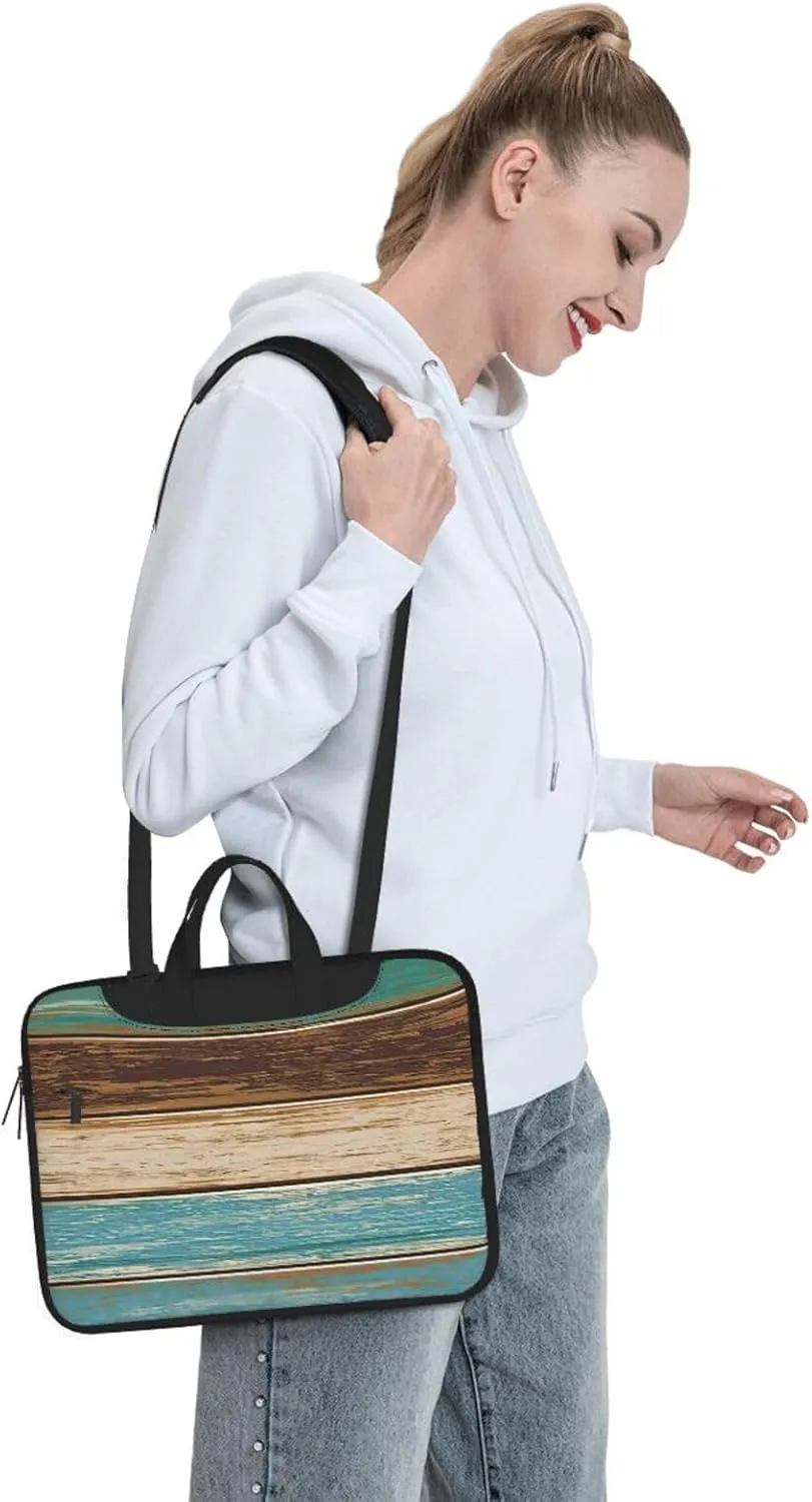 Rustic Wood Plank Print Laptop Bag,Can Use It Freely As A Shoulder Bag,Crossbody Bag,And Briefcase