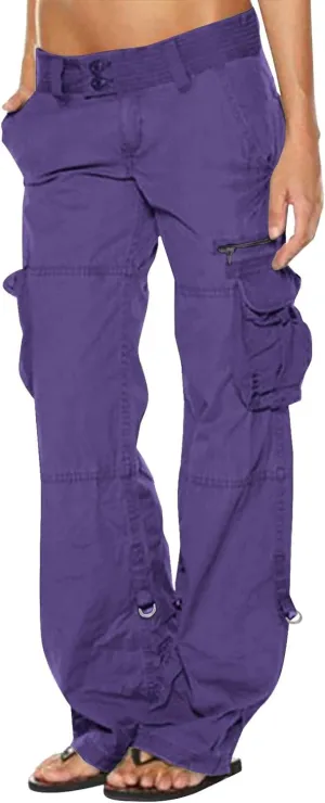 Ruziyoog Women's Tactical Cargo Pants High Waisted Hiking Tactical Army Combat Work Combat Military Trouser with Multi-Pocket