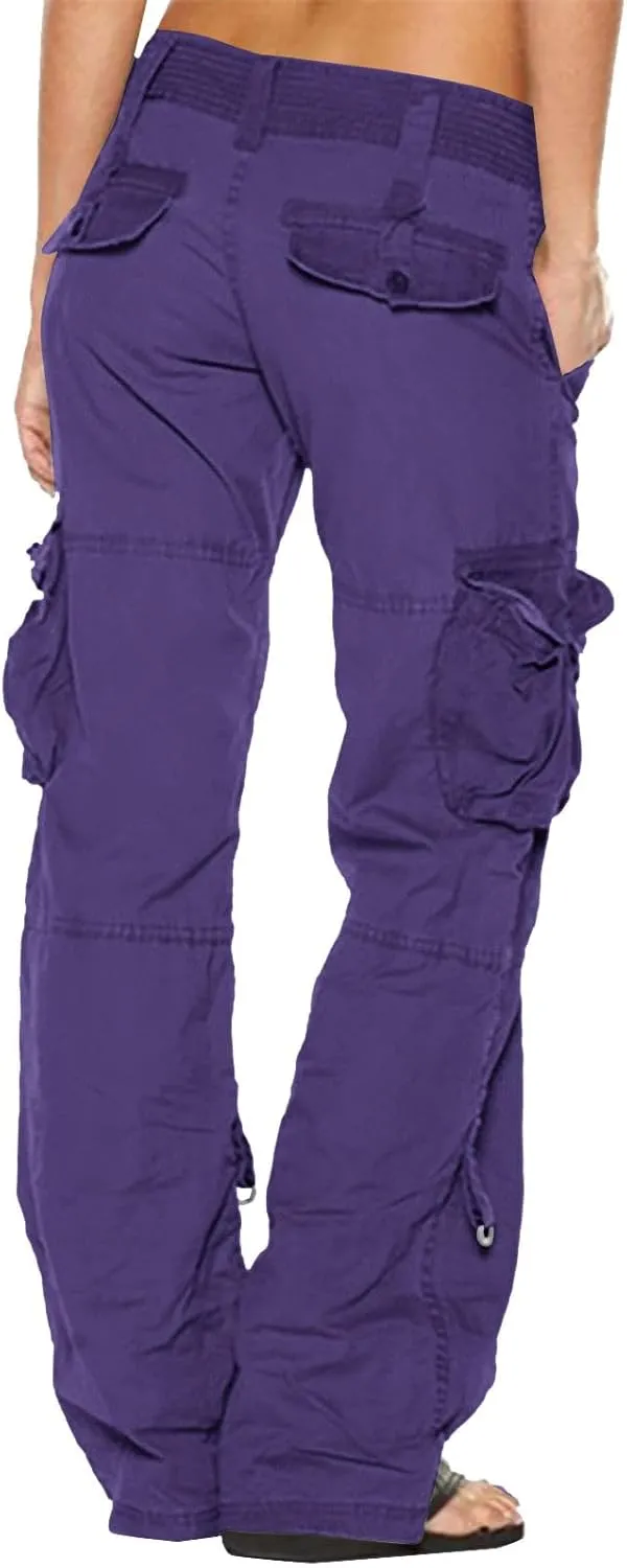 Ruziyoog Women's Tactical Cargo Pants High Waisted Hiking Tactical Army Combat Work Combat Military Trouser with Multi-Pocket