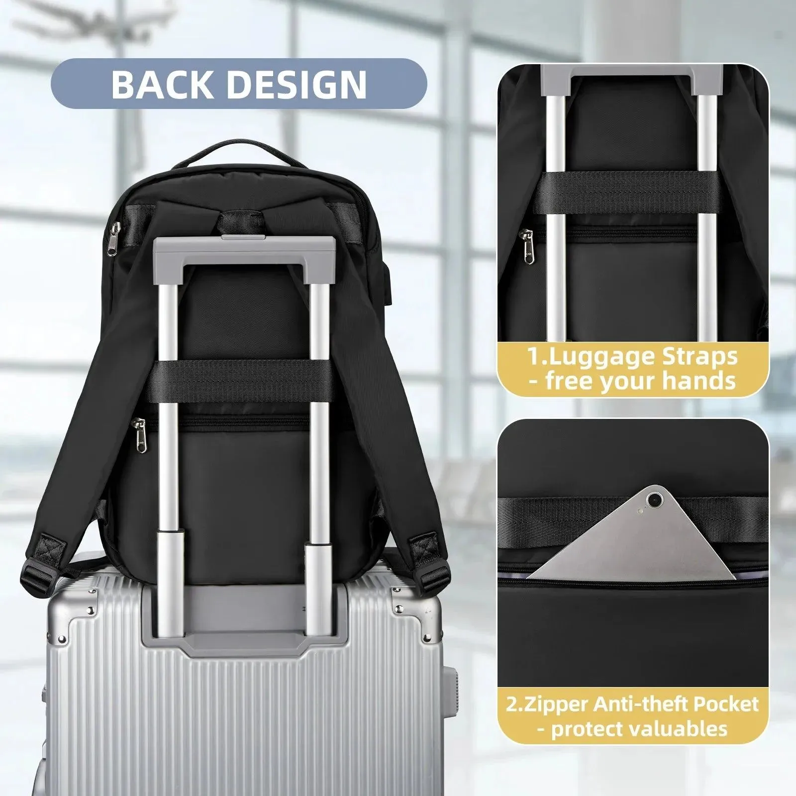 Ryanair Backpack 40x20x25 Cabin Bag, Hand Luggage Travel Backpack for Easyjet Cabin Bag 45x36x20, Laptop Backpack for Women/Men