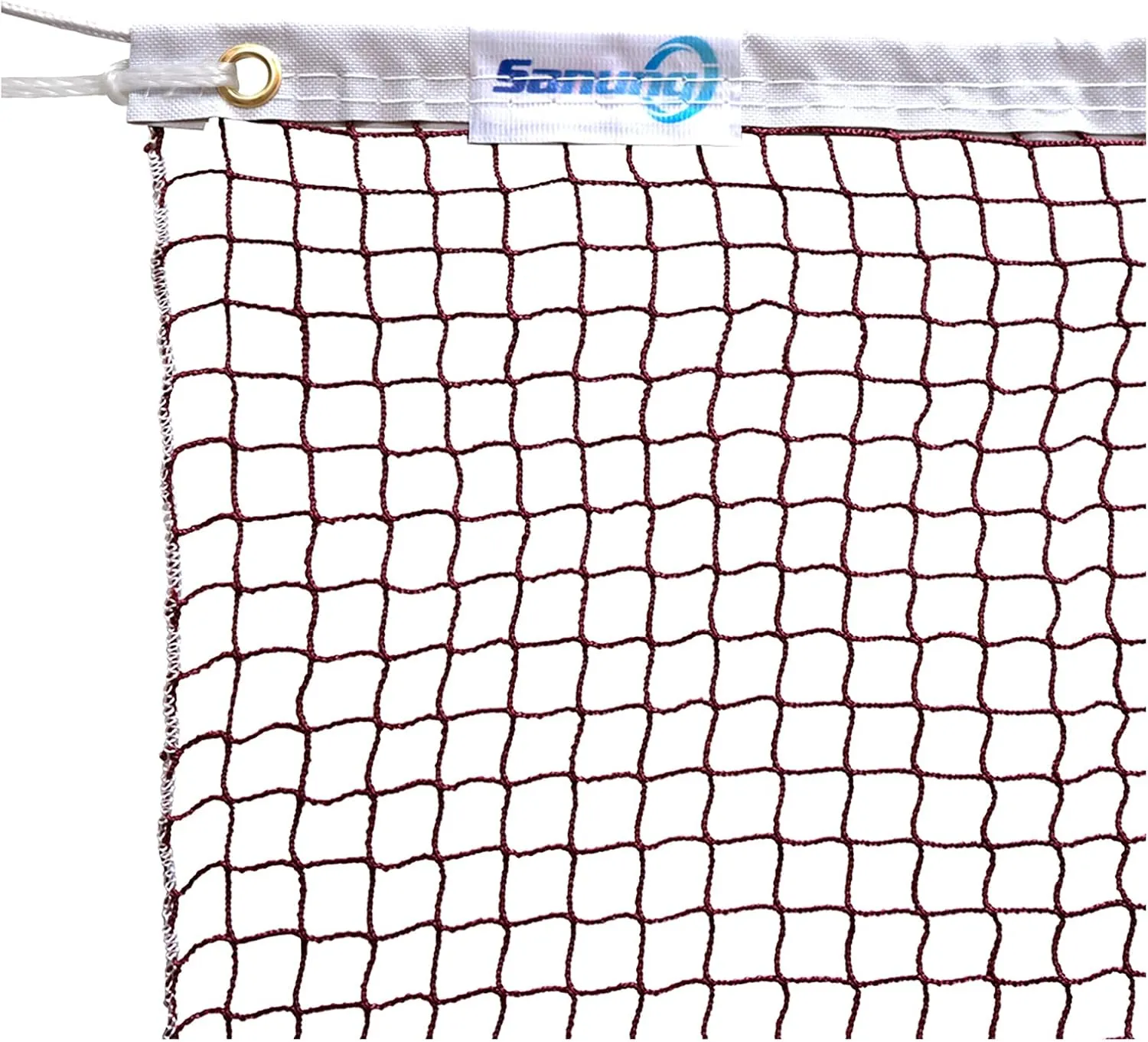 Sanung Badminton Net with Carrying Bag Single Side Stitching Badminton Replacement Polypropylene Nylon Net for Daily Training Exercise Competition Easy Setup 20FT x 2.5FT