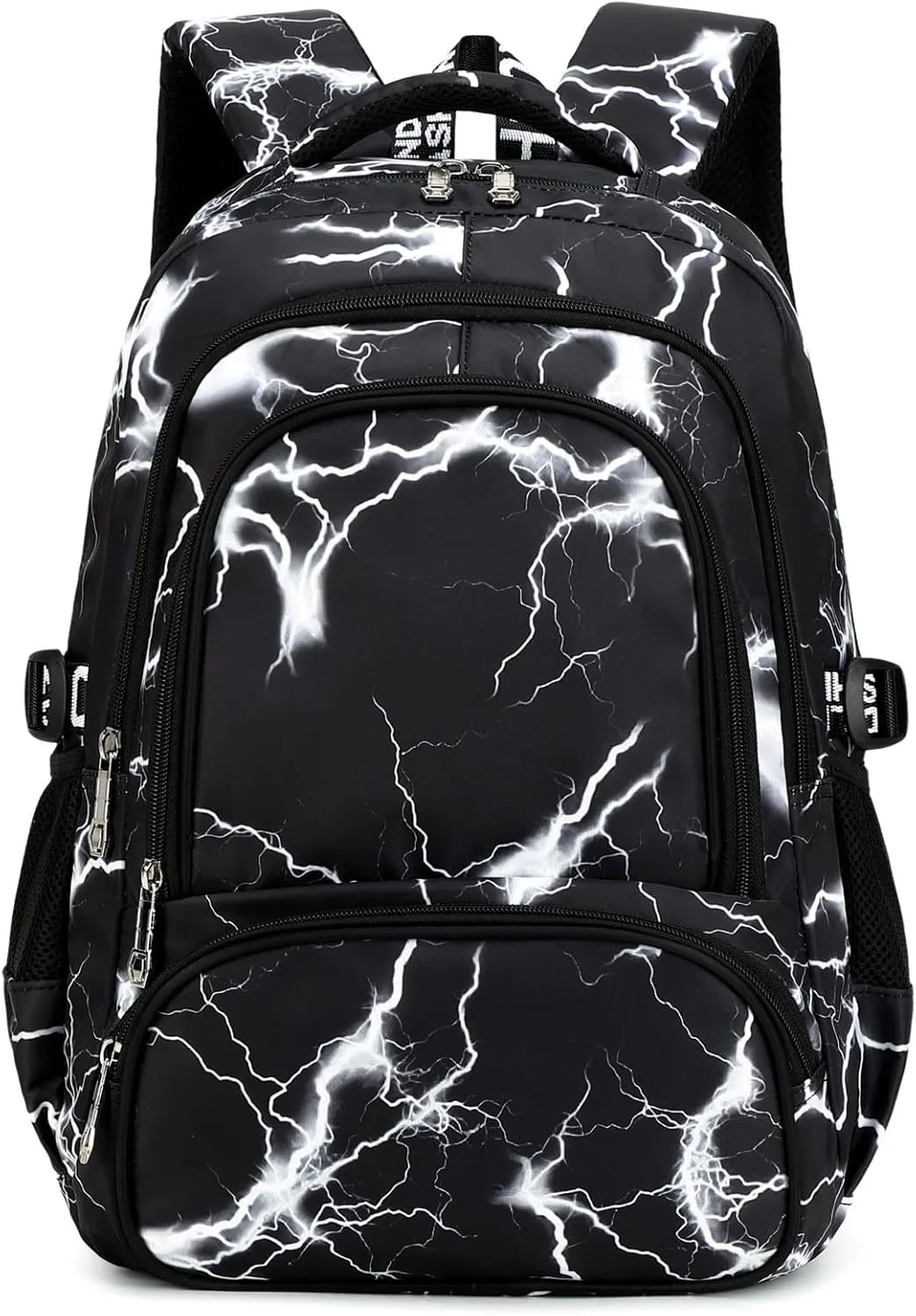 School Backpack Casual Daypack Travel Outdoor Camouflage Backpack Christmas Presents for Boys and Girls (AY Lighting Black)