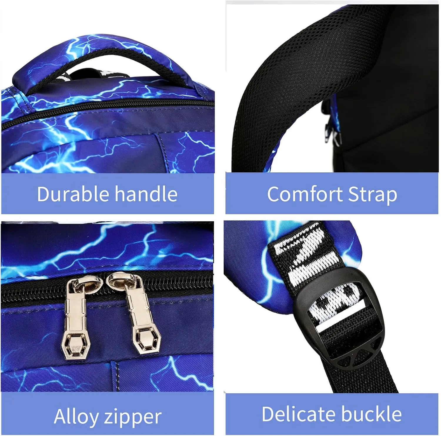 School Backpack Casual Daypack Travel Outdoor Camouflage Backpack Christmas Presents for Boys and Girls (AY Lighting Blue)