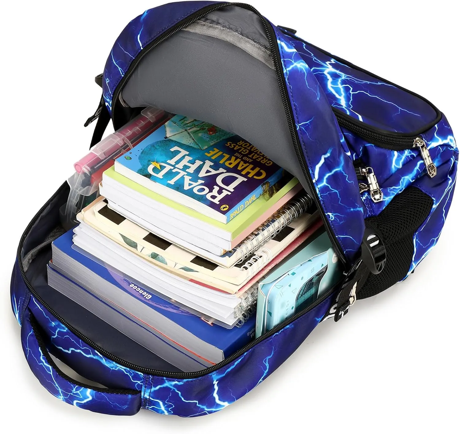 School Backpack Casual Daypack Travel Outdoor Camouflage Backpack Christmas Presents for Boys and Girls (AY Lighting Blue)