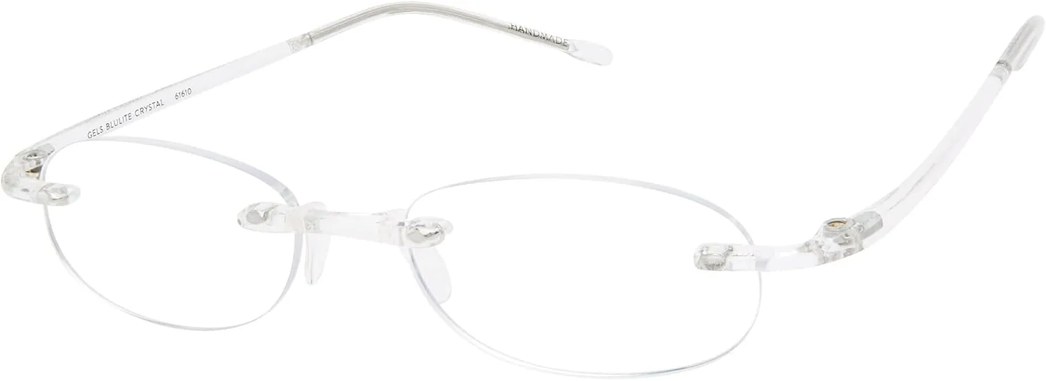 Scojo New York Gels Original Blue Light Reading Glasses, Handmade Scratch Resistant Readers for Women and Men