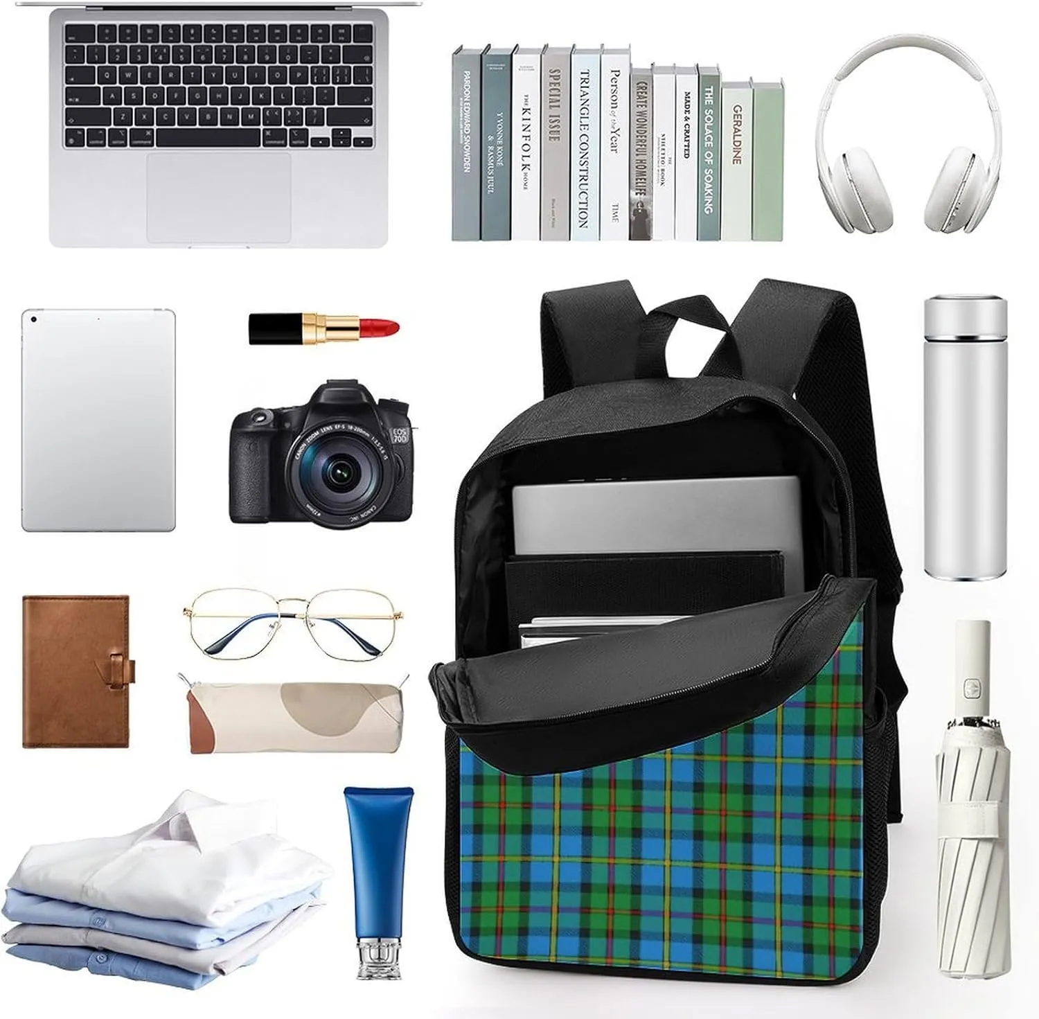 Scottish Clan MacLeod of Harris Tartan Plaid Backpack Lightweight Waterproof Backpacks Laptop Backpack for Unisex Casual Travel Daypacks Large Capacity