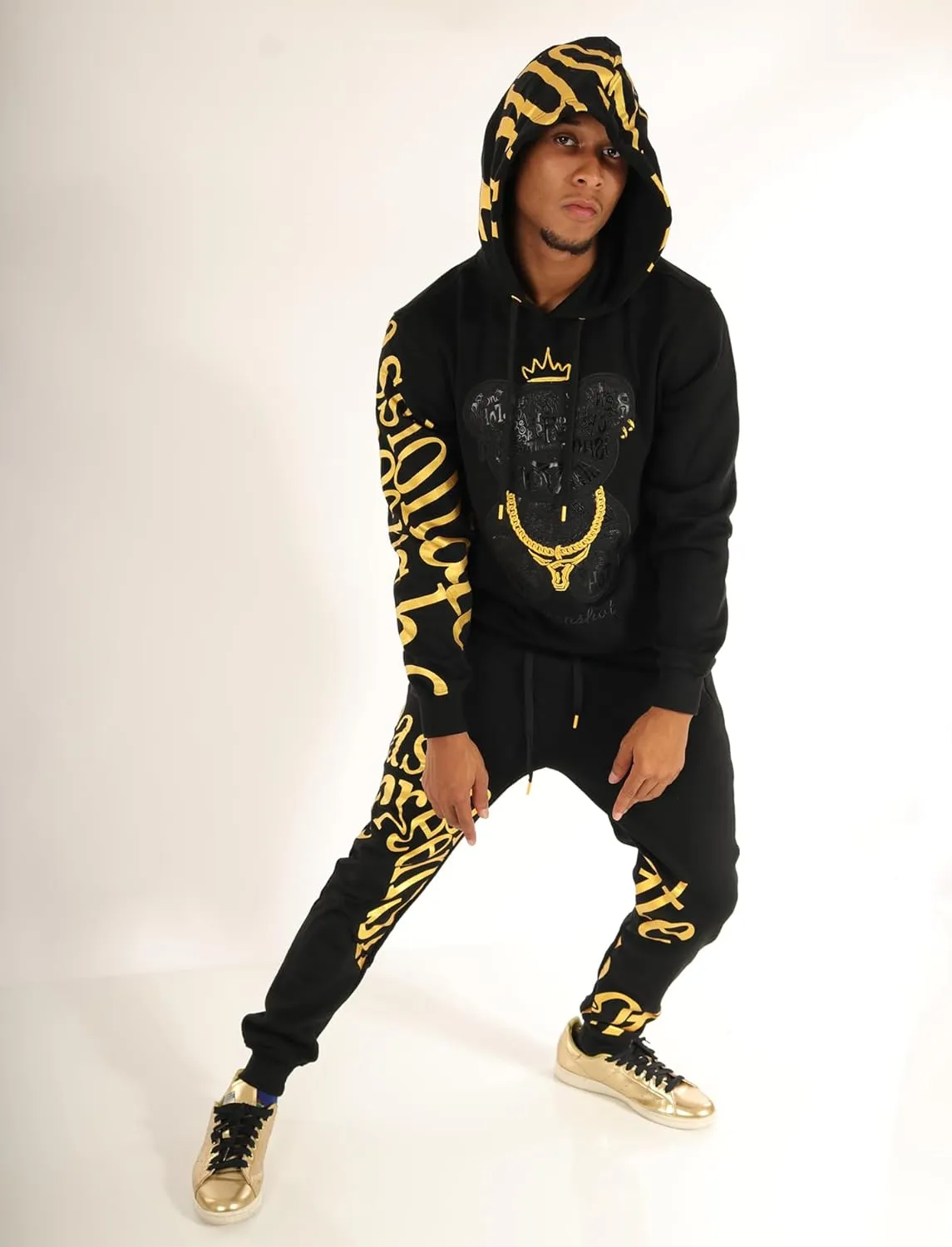 SCREENSHOT Mens Urban Premium Fleece Hoodie - Animation Cartoon Character Embroidery Patch Gel Print Hooded Sweatshirt
