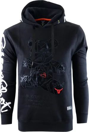 SCREENSHOT Mens Urban Premium Fleece Hoodie - Animation Cartoon Character Embroidery Patch Gel Print Hooded Sweatshirt