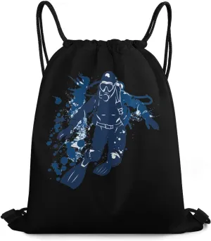 Scuba Diving Under Water Diver Travel Drawstring Bag Waterproof String Backpack Gym Sackpack Sport Bag