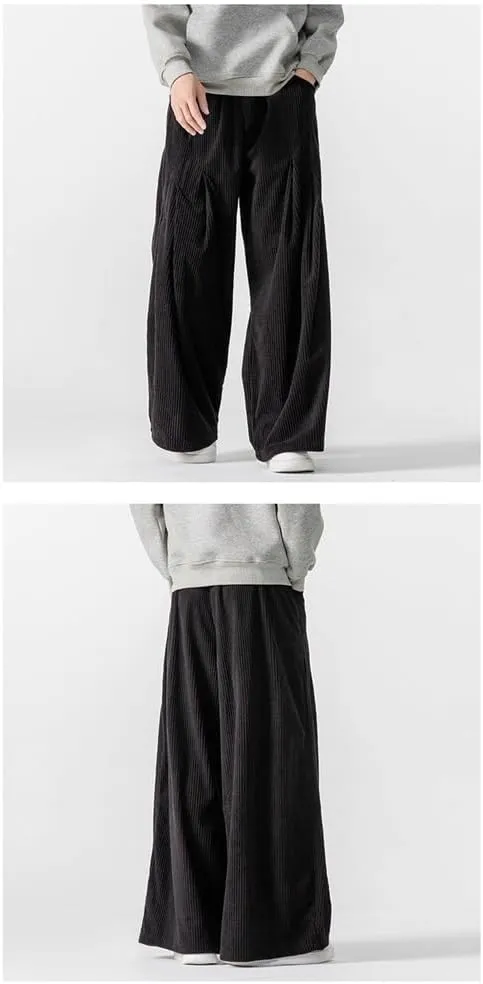 Seidarise Men's Corduroy Pants Wide wale Baggy Relaxed fit