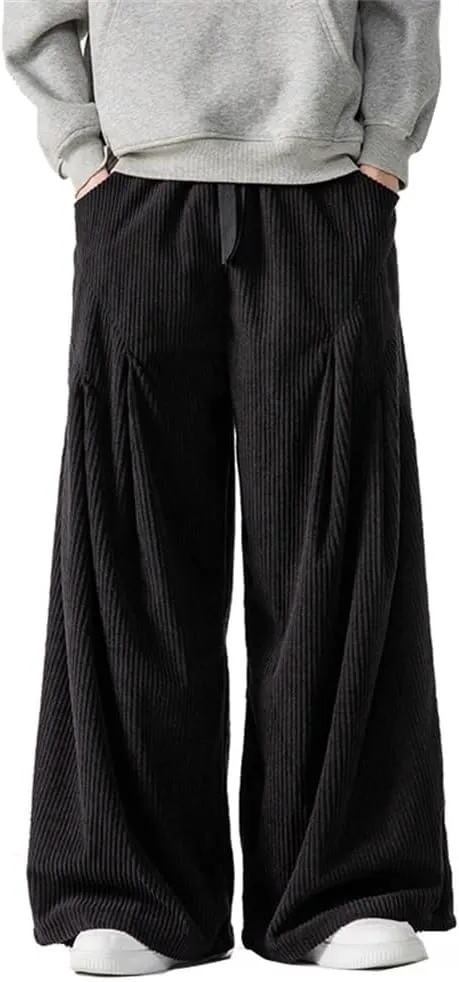 Seidarise Men's Corduroy Pants Wide wale Baggy Relaxed fit