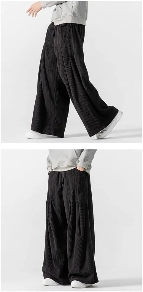 Seidarise Men's Corduroy Pants Wide wale Baggy Relaxed fit