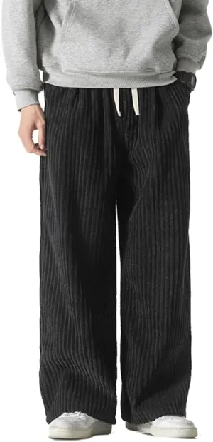 Seidarise Men's Corduroy Pants Wide wale Baggy Relaxed fit