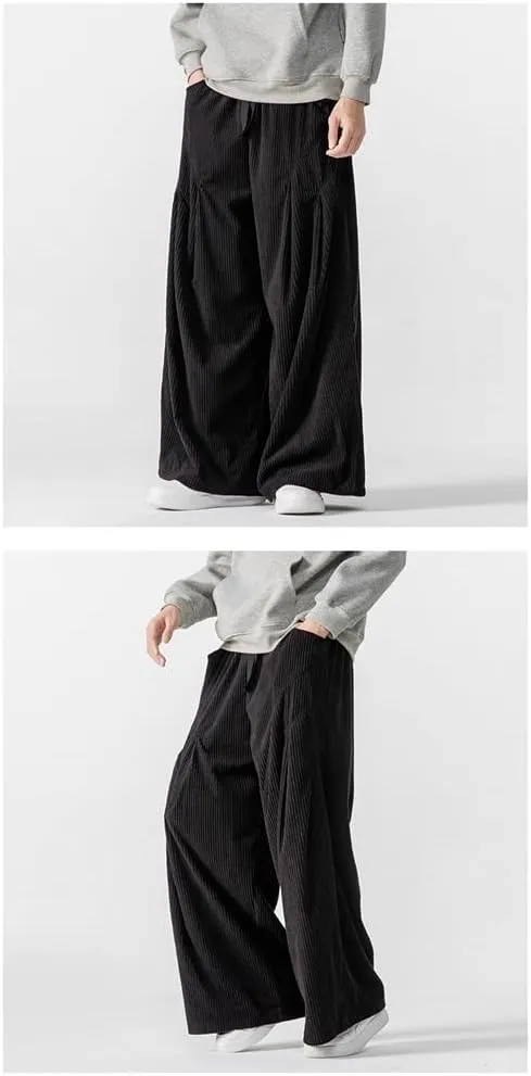 Seidarise Men's Corduroy Pants Wide wale Baggy Relaxed fit