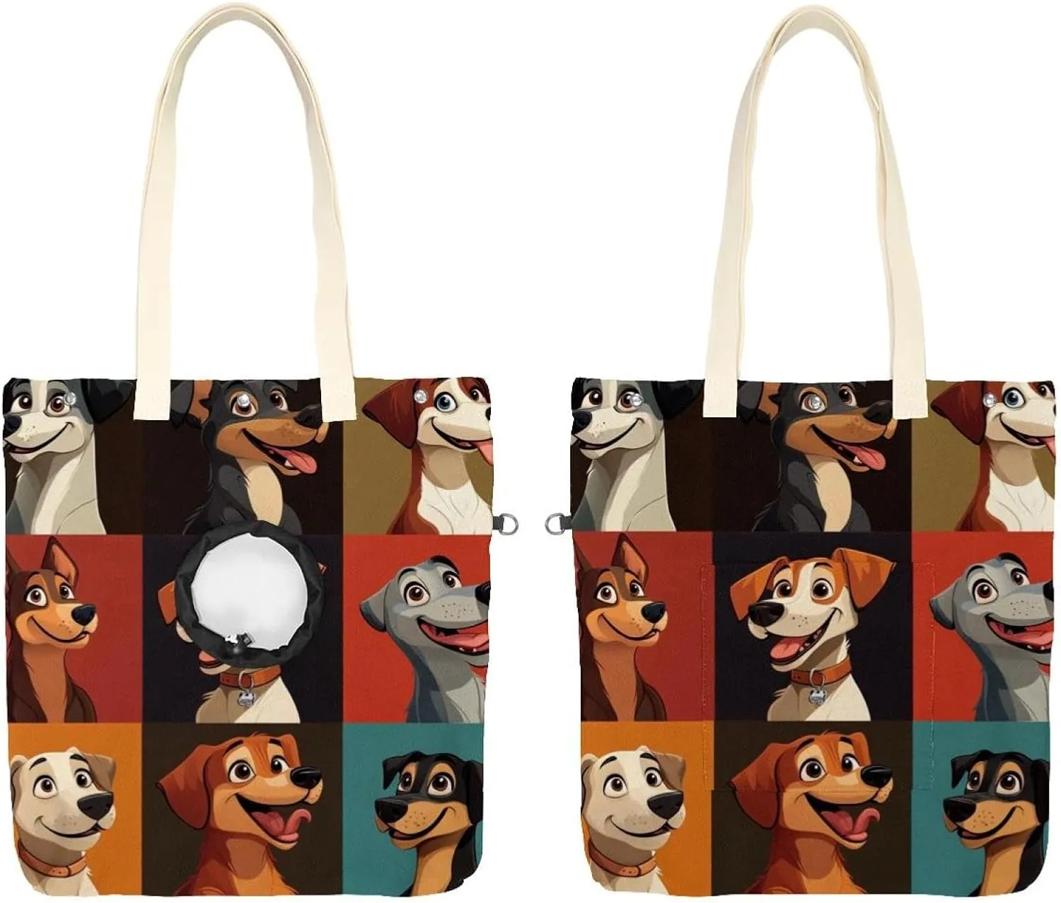 Show Head Pet Canvas Shoulder Bag, Cartoon Dogs (7) Pet Out Bag, Outcrop, Pet Out Shoulder Bag.