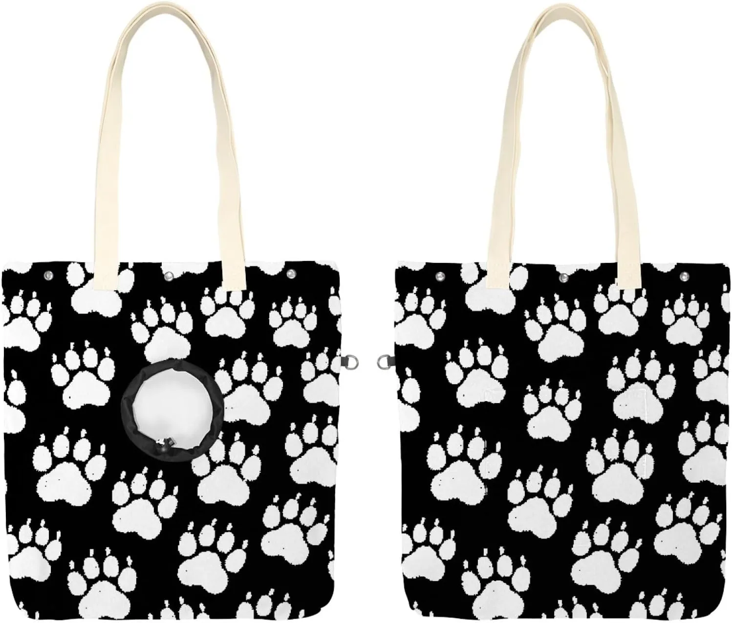 Show Head Pet Canvas Shoulder Bag, Chalk Dog paw Print Pet Out Bag, Outcrop, Pet Out Shoulder Bag.