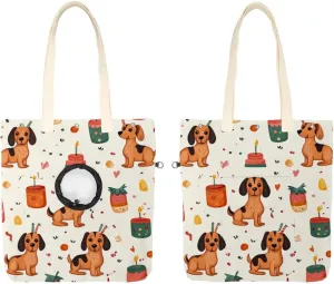 Show Head Pet Canvas Shoulder Bag, Cute Birthday Dog (1) Pet Out Bag, Outcrop, Pet Out Shoulder Bag.