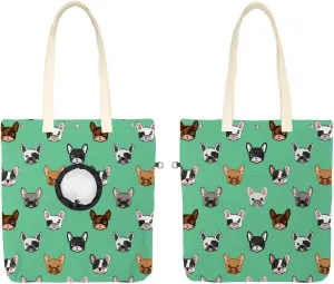 Show Head Pet Canvas Shoulder Bag, Cute French Bulldog Pet Out Bag, Outcrop, Pet Out Shoulder Bag.
