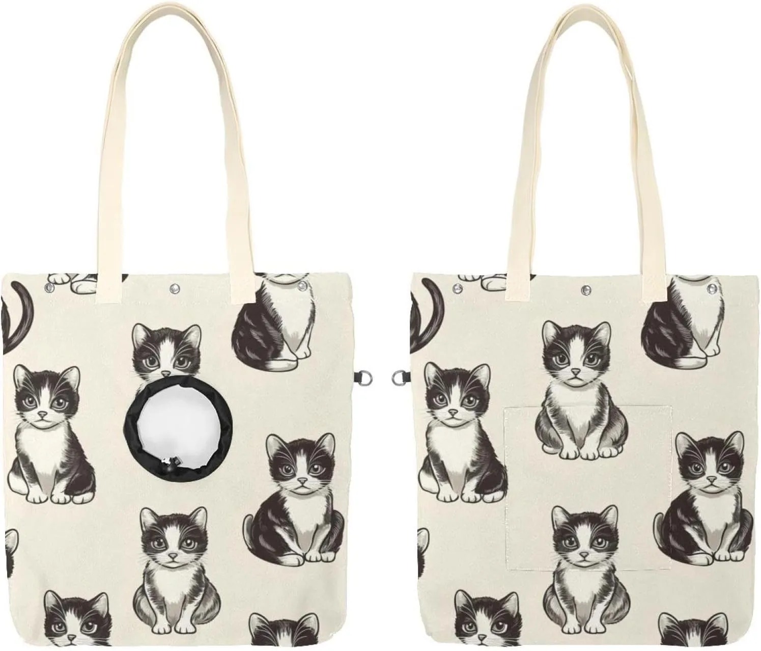 Show Head Pet Canvas Shoulder Bag, Cute Little Cat (3) Pet Out Bag, Outcrop, Pet Out Shoulder Bag.