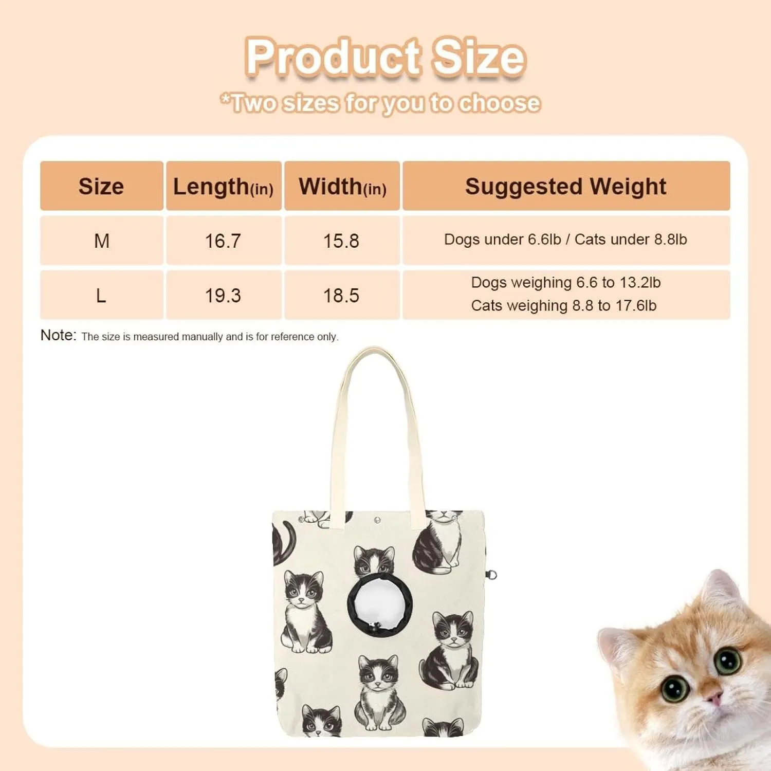 Show Head Pet Canvas Shoulder Bag, Cute Little Cat (3) Pet Out Bag, Outcrop, Pet Out Shoulder Bag.