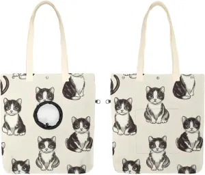 Show Head Pet Canvas Shoulder Bag, Cute Little Cat (3) Pet Out Bag, Outcrop, Pet Out Shoulder Bag.