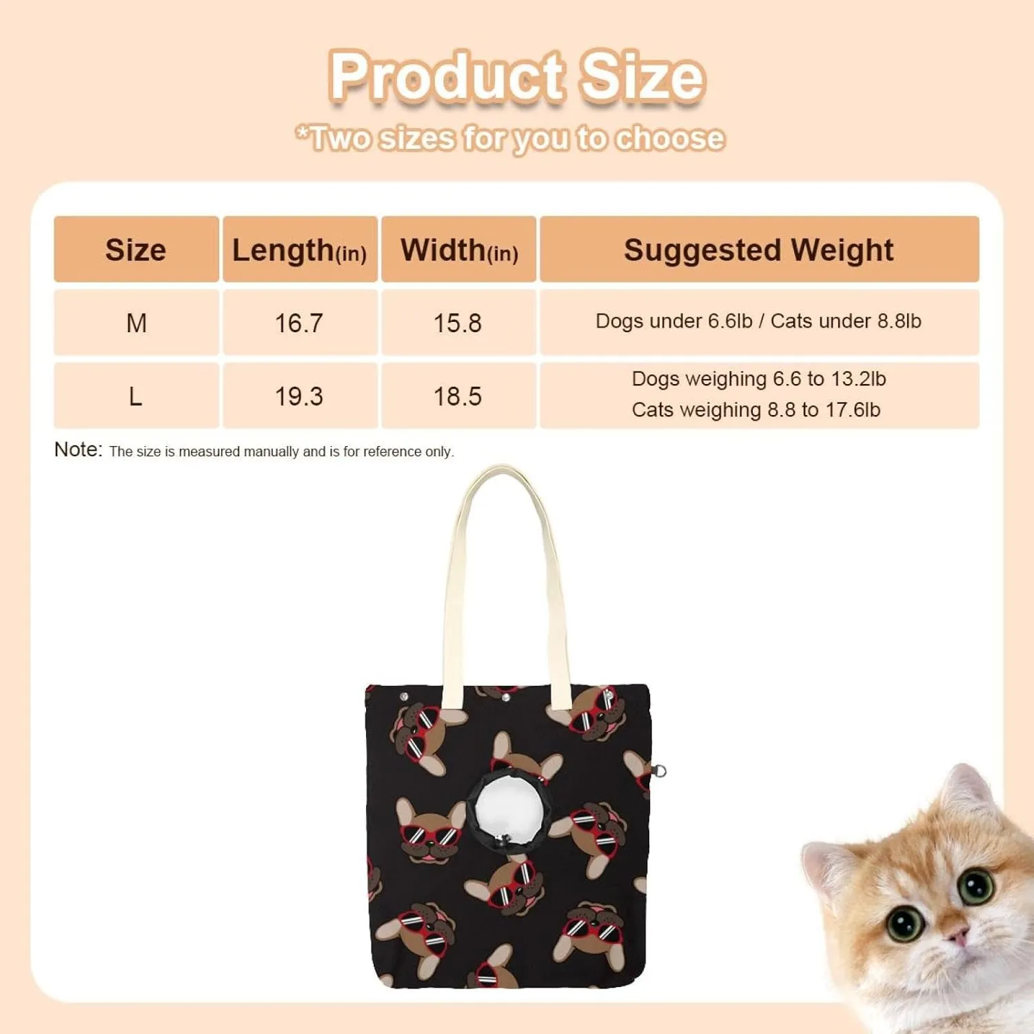 Show Head Pet Canvas Shoulder Bag, Dog French Bulldog Pet Out Bag, Outcrop, Pet Out Shoulder Bag.