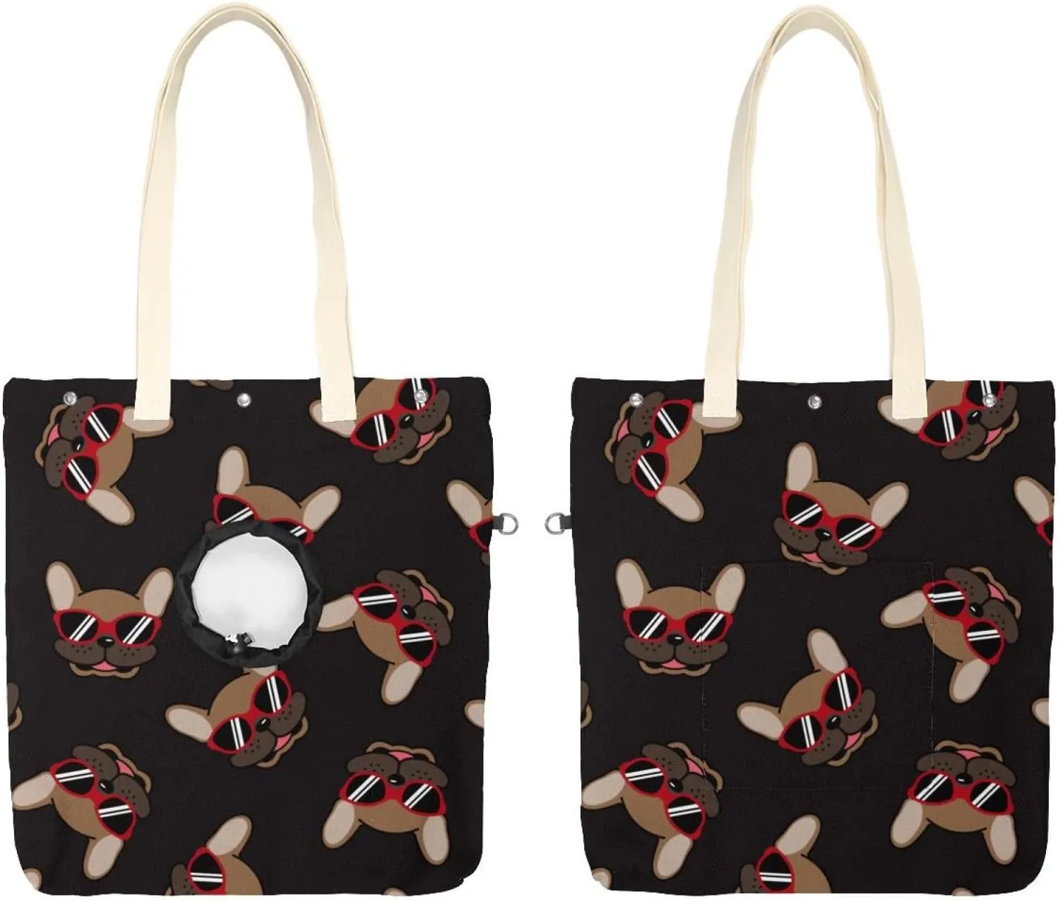 Show Head Pet Canvas Shoulder Bag, Dog French Bulldog Pet Out Bag, Outcrop, Pet Out Shoulder Bag.