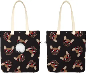 Show Head Pet Canvas Shoulder Bag, Dog French Bulldog Pet Out Bag, Outcrop, Pet Out Shoulder Bag.